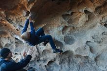 Bouldering in Hueco Tanks on 01/01/2020 with Blue Lizard Climbing and Yoga

Filename: SRM_20200101_1554020.jpg
Aperture: f/3.2
Shutter Speed: 1/250
Body: Canon EOS-1D Mark II
Lens: Canon EF 50mm f/1.8 II