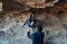 Bouldering in Hueco Tanks on 01/01/2020 with Blue Lizard Climbing and Yoga

Filename: SRM_20200101_1554580.jpg
Aperture: f/4.0
Shutter Speed: 1/250
Body: Canon EOS-1D Mark II
Lens: Canon EF 50mm f/1.8 II