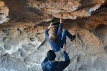 Bouldering in Hueco Tanks on 01/01/2020 with Blue Lizard Climbing and Yoga

Filename: SRM_20200101_1555080.jpg
Aperture: f/3.5
Shutter Speed: 1/250
Body: Canon EOS-1D Mark II
Lens: Canon EF 50mm f/1.8 II