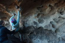 Bouldering in Hueco Tanks on 01/01/2020 with Blue Lizard Climbing and Yoga

Filename: SRM_20200101_1558280.jpg
Aperture: f/5.6
Shutter Speed: 1/250
Body: Canon EOS-1D Mark II
Lens: Canon EF 50mm f/1.8 II