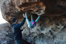 Bouldering in Hueco Tanks on 01/01/2020 with Blue Lizard Climbing and Yoga

Filename: SRM_20200101_1559030.jpg
Aperture: f/5.6
Shutter Speed: 1/250
Body: Canon EOS-1D Mark II
Lens: Canon EF 50mm f/1.8 II