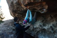 Bouldering in Hueco Tanks on 01/01/2020 with Blue Lizard Climbing and Yoga

Filename: SRM_20200101_1559101.jpg
Aperture: f/7.1
Shutter Speed: 1/250
Body: Canon EOS-1D Mark II
Lens: Canon EF 50mm f/1.8 II