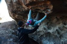 Bouldering in Hueco Tanks on 01/01/2020 with Blue Lizard Climbing and Yoga

Filename: SRM_20200101_1559120.jpg
Aperture: f/6.3
Shutter Speed: 1/250
Body: Canon EOS-1D Mark II
Lens: Canon EF 50mm f/1.8 II