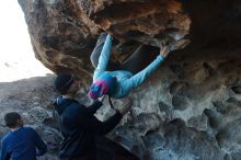 Bouldering in Hueco Tanks on 01/01/2020 with Blue Lizard Climbing and Yoga

Filename: SRM_20200101_1559190.jpg
Aperture: f/7.1
Shutter Speed: 1/250
Body: Canon EOS-1D Mark II
Lens: Canon EF 50mm f/1.8 II