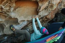 Bouldering in Hueco Tanks on 01/01/2020 with Blue Lizard Climbing and Yoga

Filename: SRM_20200101_1619320.jpg
Aperture: f/4.5
Shutter Speed: 1/320
Body: Canon EOS-1D Mark II
Lens: Canon EF 50mm f/1.8 II