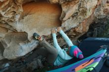 Bouldering in Hueco Tanks on 01/01/2020 with Blue Lizard Climbing and Yoga

Filename: SRM_20200101_1619350.jpg
Aperture: f/4.5
Shutter Speed: 1/320
Body: Canon EOS-1D Mark II
Lens: Canon EF 50mm f/1.8 II