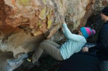 Bouldering in Hueco Tanks on 01/01/2020 with Blue Lizard Climbing and Yoga

Filename: SRM_20200101_1620030.jpg
Aperture: f/5.0
Shutter Speed: 1/320
Body: Canon EOS-1D Mark II
Lens: Canon EF 50mm f/1.8 II