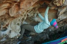 Bouldering in Hueco Tanks on 01/01/2020 with Blue Lizard Climbing and Yoga

Filename: SRM_20200101_1628590.jpg
Aperture: f/3.2
Shutter Speed: 1/320
Body: Canon EOS-1D Mark II
Lens: Canon EF 50mm f/1.8 II