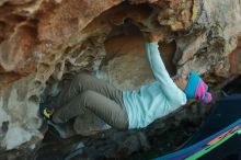 Bouldering in Hueco Tanks on 01/01/2020 with Blue Lizard Climbing and Yoga

Filename: SRM_20200101_1629030.jpg
Aperture: f/3.2
Shutter Speed: 1/320
Body: Canon EOS-1D Mark II
Lens: Canon EF 50mm f/1.8 II