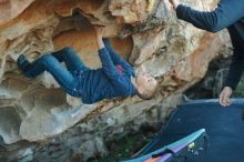 Bouldering in Hueco Tanks on 01/01/2020 with Blue Lizard Climbing and Yoga

Filename: SRM_20200101_1631230.jpg
Aperture: f/2.5
Shutter Speed: 1/250
Body: Canon EOS-1D Mark II
Lens: Canon EF 50mm f/1.8 II
