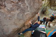 Bouldering in Hueco Tanks on 01/01/2020 with Blue Lizard Climbing and Yoga

Filename: SRM_20200101_1737420.jpg
Aperture: f/3.5
Shutter Speed: 1/250
Body: Canon EOS-1D Mark II
Lens: Canon EF 16-35mm f/2.8 L