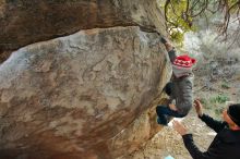 Bouldering in Hueco Tanks on 01/01/2020 with Blue Lizard Climbing and Yoga

Filename: SRM_20200101_1741030.jpg
Aperture: f/3.2
Shutter Speed: 1/250
Body: Canon EOS-1D Mark II
Lens: Canon EF 16-35mm f/2.8 L