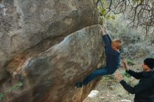 Bouldering in Hueco Tanks on 01/01/2020 with Blue Lizard Climbing and Yoga

Filename: SRM_20200101_1742350.jpg
Aperture: f/4.0
Shutter Speed: 1/200
Body: Canon EOS-1D Mark II
Lens: Canon EF 50mm f/1.8 II