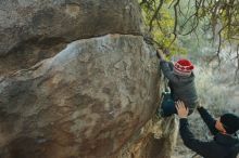 Bouldering in Hueco Tanks on 01/01/2020 with Blue Lizard Climbing and Yoga

Filename: SRM_20200101_1744030.jpg
Aperture: f/2.8
Shutter Speed: 1/250
Body: Canon EOS-1D Mark II
Lens: Canon EF 50mm f/1.8 II