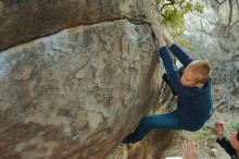 Bouldering in Hueco Tanks on 01/01/2020 with Blue Lizard Climbing and Yoga

Filename: SRM_20200101_1745540.jpg
Aperture: f/2.5
Shutter Speed: 1/250
Body: Canon EOS-1D Mark II
Lens: Canon EF 50mm f/1.8 II