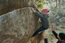 Bouldering in Hueco Tanks on 01/01/2020 with Blue Lizard Climbing and Yoga

Filename: SRM_20200101_1747140.jpg
Aperture: f/3.2
Shutter Speed: 1/200
Body: Canon EOS-1D Mark II
Lens: Canon EF 50mm f/1.8 II