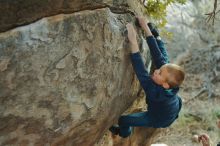 Bouldering in Hueco Tanks on 01/01/2020 with Blue Lizard Climbing and Yoga

Filename: SRM_20200101_1749390.jpg
Aperture: f/2.8
Shutter Speed: 1/200
Body: Canon EOS-1D Mark II
Lens: Canon EF 50mm f/1.8 II