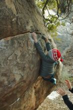 Bouldering in Hueco Tanks on 01/01/2020 with Blue Lizard Climbing and Yoga

Filename: SRM_20200101_1751160.jpg
Aperture: f/2.8
Shutter Speed: 1/200
Body: Canon EOS-1D Mark II
Lens: Canon EF 50mm f/1.8 II