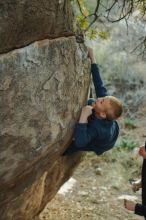 Bouldering in Hueco Tanks on 01/01/2020 with Blue Lizard Climbing and Yoga

Filename: SRM_20200101_1753220.jpg
Aperture: f/2.8
Shutter Speed: 1/200
Body: Canon EOS-1D Mark II
Lens: Canon EF 50mm f/1.8 II