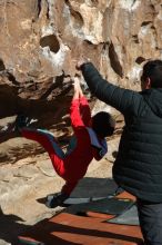 Bouldering in Hueco Tanks on 01/03/2020 with Blue Lizard Climbing and Yoga

Filename: SRM_20200103_1047160.jpg
Aperture: f/5.0
Shutter Speed: 1/400
Body: Canon EOS-1D Mark II
Lens: Canon EF 50mm f/1.8 II