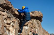 Bouldering in Hueco Tanks on 01/03/2020 with Blue Lizard Climbing and Yoga

Filename: SRM_20200103_1052280.jpg
Aperture: f/5.0
Shutter Speed: 1/400
Body: Canon EOS-1D Mark II
Lens: Canon EF 50mm f/1.8 II