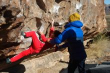 Bouldering in Hueco Tanks on 01/03/2020 with Blue Lizard Climbing and Yoga

Filename: SRM_20200103_1056140.jpg
Aperture: f/5.0
Shutter Speed: 1/400
Body: Canon EOS-1D Mark II
Lens: Canon EF 50mm f/1.8 II