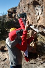 Bouldering in Hueco Tanks on 01/03/2020 with Blue Lizard Climbing and Yoga

Filename: SRM_20200103_1108260.jpg
Aperture: f/4.0
Shutter Speed: 1/400
Body: Canon EOS-1D Mark II
Lens: Canon EF 50mm f/1.8 II