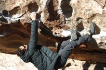 Bouldering in Hueco Tanks on 01/03/2020 with Blue Lizard Climbing and Yoga

Filename: SRM_20200103_1109490.jpg
Aperture: f/3.5
Shutter Speed: 1/400
Body: Canon EOS-1D Mark II
Lens: Canon EF 50mm f/1.8 II