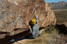 Bouldering in Hueco Tanks on 01/03/2020 with Blue Lizard Climbing and Yoga

Filename: SRM_20200103_1116240.jpg
Aperture: f/6.3
Shutter Speed: 1/400
Body: Canon EOS-1D Mark II
Lens: Canon EF 50mm f/1.8 II