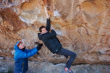 Bouldering in Hueco Tanks on 01/03/2020 with Blue Lizard Climbing and Yoga

Filename: SRM_20200103_1213010.jpg
Aperture: f/5.6
Shutter Speed: 1/320
Body: Canon EOS-1D Mark II
Lens: Canon EF 16-35mm f/2.8 L