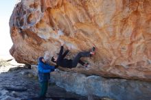 Bouldering in Hueco Tanks on 01/03/2020 with Blue Lizard Climbing and Yoga

Filename: SRM_20200103_1242540.jpg
Aperture: f/5.0
Shutter Speed: 1/400
Body: Canon EOS-1D Mark II
Lens: Canon EF 16-35mm f/2.8 L