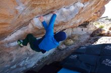 Bouldering in Hueco Tanks on 01/03/2020 with Blue Lizard Climbing and Yoga

Filename: SRM_20200103_1259450.jpg
Aperture: f/5.0
Shutter Speed: 1/320
Body: Canon EOS-1D Mark II
Lens: Canon EF 16-35mm f/2.8 L