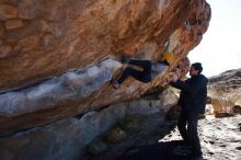 Bouldering in Hueco Tanks on 01/03/2020 with Blue Lizard Climbing and Yoga

Filename: SRM_20200103_1304210.jpg
Aperture: f/8.0
Shutter Speed: 1/320
Body: Canon EOS-1D Mark II
Lens: Canon EF 16-35mm f/2.8 L