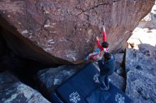 Bouldering in Hueco Tanks on 01/03/2020 with Blue Lizard Climbing and Yoga

Filename: SRM_20200103_1349150.jpg
Aperture: f/3.2
Shutter Speed: 1/320
Body: Canon EOS-1D Mark II
Lens: Canon EF 16-35mm f/2.8 L