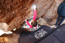 Bouldering in Hueco Tanks on 01/03/2020 with Blue Lizard Climbing and Yoga

Filename: SRM_20200103_1412300.jpg
Aperture: f/2.8
Shutter Speed: 1/80
Body: Canon EOS-1D Mark II
Lens: Canon EF 16-35mm f/2.8 L