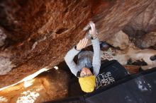 Bouldering in Hueco Tanks on 01/03/2020 with Blue Lizard Climbing and Yoga

Filename: SRM_20200103_1419160.jpg
Aperture: f/3.5
Shutter Speed: 1/250
Body: Canon EOS-1D Mark II
Lens: Canon EF 16-35mm f/2.8 L