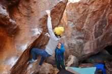 Bouldering in Hueco Tanks on 01/03/2020 with Blue Lizard Climbing and Yoga

Filename: SRM_20200103_1425430.jpg
Aperture: f/4.0
Shutter Speed: 1/250
Body: Canon EOS-1D Mark II
Lens: Canon EF 16-35mm f/2.8 L