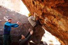 Bouldering in Hueco Tanks on 01/03/2020 with Blue Lizard Climbing and Yoga

Filename: SRM_20200103_1553390.jpg
Aperture: f/3.5
Shutter Speed: 1/250
Body: Canon EOS-1D Mark II
Lens: Canon EF 16-35mm f/2.8 L