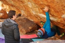 Bouldering in Hueco Tanks on 01/03/2020 with Blue Lizard Climbing and Yoga

Filename: SRM_20200103_1559570.jpg
Aperture: f/3.2
Shutter Speed: 1/250
Body: Canon EOS-1D Mark II
Lens: Canon EF 50mm f/1.8 II