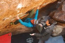 Bouldering in Hueco Tanks on 01/03/2020 with Blue Lizard Climbing and Yoga

Filename: SRM_20200103_1619511.jpg
Aperture: f/2.8
Shutter Speed: 1/250
Body: Canon EOS-1D Mark II
Lens: Canon EF 50mm f/1.8 II