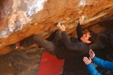 Bouldering in Hueco Tanks on 01/03/2020 with Blue Lizard Climbing and Yoga

Filename: SRM_20200103_1627270.jpg
Aperture: f/4.0
Shutter Speed: 1/250
Body: Canon EOS-1D Mark II
Lens: Canon EF 50mm f/1.8 II