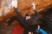 Bouldering in Hueco Tanks on 01/03/2020 with Blue Lizard Climbing and Yoga

Filename: SRM_20200103_1627381.jpg
Aperture: f/4.0
Shutter Speed: 1/250
Body: Canon EOS-1D Mark II
Lens: Canon EF 50mm f/1.8 II