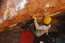 Bouldering in Hueco Tanks on 01/03/2020 with Blue Lizard Climbing and Yoga

Filename: SRM_20200103_1631211.jpg
Aperture: f/4.5
Shutter Speed: 1/250
Body: Canon EOS-1D Mark II
Lens: Canon EF 50mm f/1.8 II