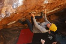 Bouldering in Hueco Tanks on 01/03/2020 with Blue Lizard Climbing and Yoga

Filename: SRM_20200103_1631240.jpg
Aperture: f/4.5
Shutter Speed: 1/250
Body: Canon EOS-1D Mark II
Lens: Canon EF 50mm f/1.8 II