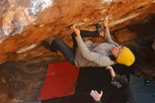 Bouldering in Hueco Tanks on 01/03/2020 with Blue Lizard Climbing and Yoga

Filename: SRM_20200103_1631250.jpg
Aperture: f/4.0
Shutter Speed: 1/250
Body: Canon EOS-1D Mark II
Lens: Canon EF 50mm f/1.8 II