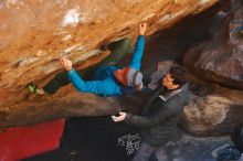 Bouldering in Hueco Tanks on 01/03/2020 with Blue Lizard Climbing and Yoga

Filename: SRM_20200103_1642150.jpg
Aperture: f/2.5
Shutter Speed: 1/320
Body: Canon EOS-1D Mark II
Lens: Canon EF 50mm f/1.8 II