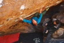 Bouldering in Hueco Tanks on 01/03/2020 with Blue Lizard Climbing and Yoga

Filename: SRM_20200103_1644480.jpg
Aperture: f/2.5
Shutter Speed: 1/320
Body: Canon EOS-1D Mark II
Lens: Canon EF 50mm f/1.8 II