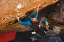 Bouldering in Hueco Tanks on 01/03/2020 with Blue Lizard Climbing and Yoga

Filename: SRM_20200103_1644520.jpg
Aperture: f/2.5
Shutter Speed: 1/320
Body: Canon EOS-1D Mark II
Lens: Canon EF 50mm f/1.8 II