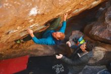 Bouldering in Hueco Tanks on 01/03/2020 with Blue Lizard Climbing and Yoga

Filename: SRM_20200103_1644521.jpg
Aperture: f/2.5
Shutter Speed: 1/320
Body: Canon EOS-1D Mark II
Lens: Canon EF 50mm f/1.8 II