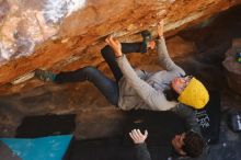 Bouldering in Hueco Tanks on 01/03/2020 with Blue Lizard Climbing and Yoga

Filename: SRM_20200103_1658570.jpg
Aperture: f/3.5
Shutter Speed: 1/250
Body: Canon EOS-1D Mark II
Lens: Canon EF 50mm f/1.8 II